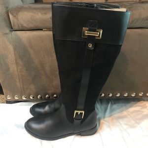 Black Suede/Leather Karen Scott Riding Boots